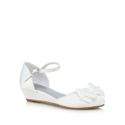 Debenhams Girls' white beaded bow sandals